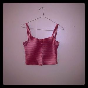 red striped crop top tank top